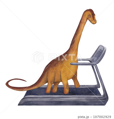 Brachiosaurus on the treadmill. Dinosaur...のイラスト素材 [107002929] - PIXTA