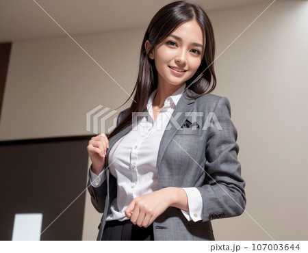 AI画像生成で生成された 会社で働くオフィスレディOL女性 AI画像生成で生成された 会社で働くオフィスレディOL女性 107003644