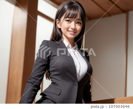 AI画像生成で生成された 会社で働くオフィスレディOL女性 AI画像生成で生成された 会社で働くオフィスレディOL女性 107003646