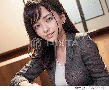 AI画像生成で生成された 会社で働くオフィスレディOL女性 AI画像生成で生成された 会社で働くオフィスレディOL女性 107003648