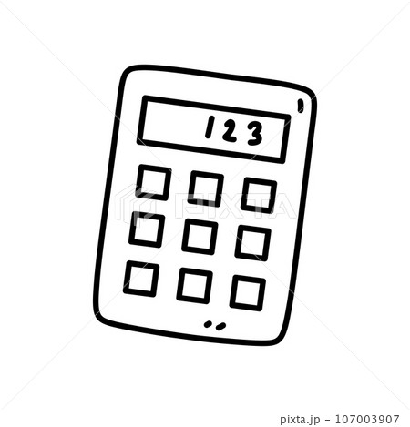 Calculator isolated on white background 107003907