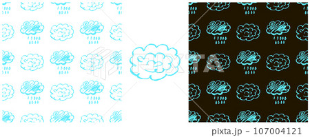 Set drawings with wax crayons. Print for cloth design, textile, fabric, wallpaper, wrapping paper 107004121