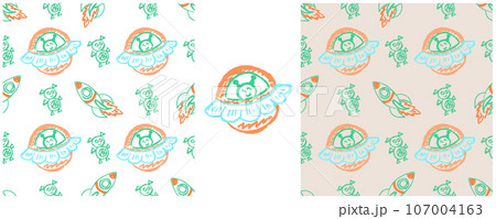 Set drawings with wax crayons. Print for cloth design, textile, fabric, wallpaper, wrapping paper Set drawings with wax crayons. Print for cloth design, textile, fabric, wallpaper, wrapping paper 107004163