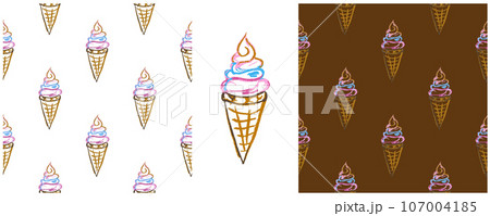 Set drawings with wax crayons. Print for cloth design, textile, fabric, wallpaper, wrapping paper 107004185