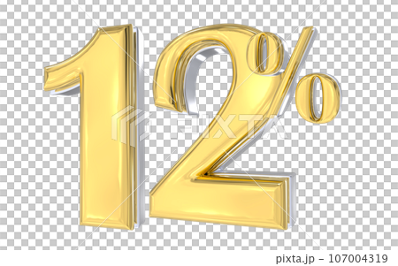 golden letter 12 in gold golden letter 12 in gold 107004319