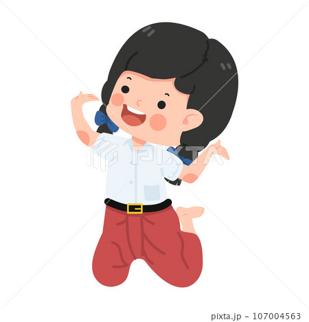 Kid girl student of traditional Thai dancer character Kid girl student of traditional Thai dancer character 107004563