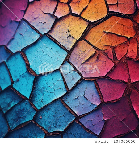 abstract colorful pattern of scales. Generative AI 107005050