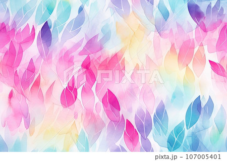 seamless pattern of watercolor colorful leaves. seamless pattern of watercolor colorful leaves. 107005401