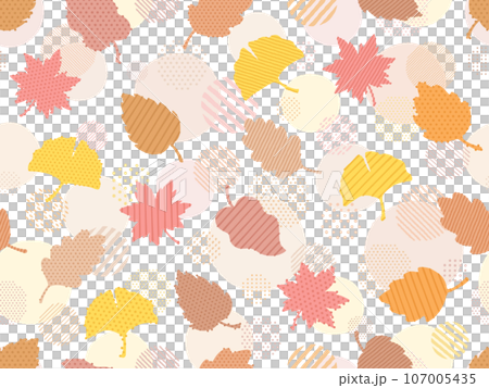 手描き風の紅葉のパターン背景 手描き風の紅葉のパターン背景 107005435