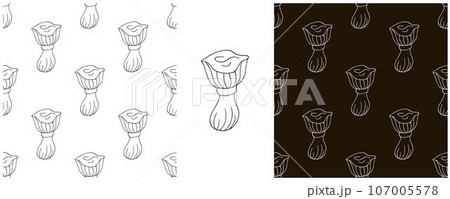 Monochrome Illustration in hand draw style. Set Seamless pattern and print. Can be used for fabric, packaging, wrapping paper and etc 107005578