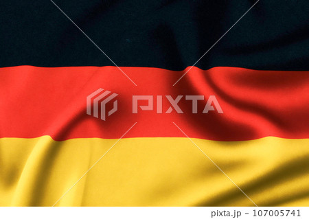 Germany flag of silk, Brazil Background. 3D Render 107005741