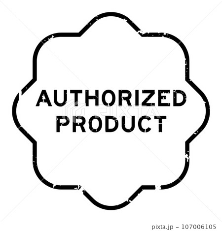 Grunge black authorized product word rubber seal stamp on white background Grunge black authorized product word rubber seal stamp on white background 107006105