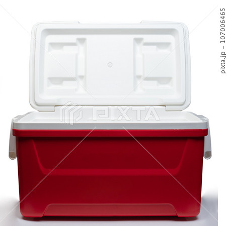 Portable red plastic cooler box 107006465