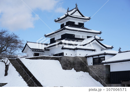 白河小峰城の雪景色 107006571