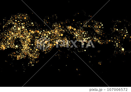 Wavy,shiny golden abstract wave design element on a dark background. 107006572
