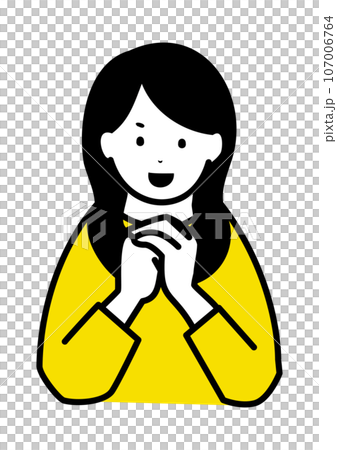 一個女人雙手合十的插圖 107006764