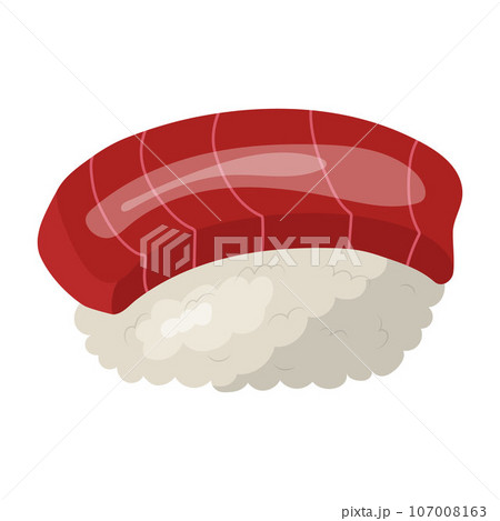 sushi with tuna. vector illustration on a white phoneme 107008163