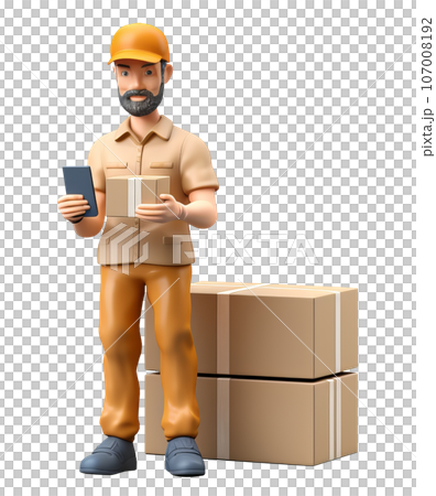 Delivery Man. Parcel delivery worker. Delivery concept. 107008192