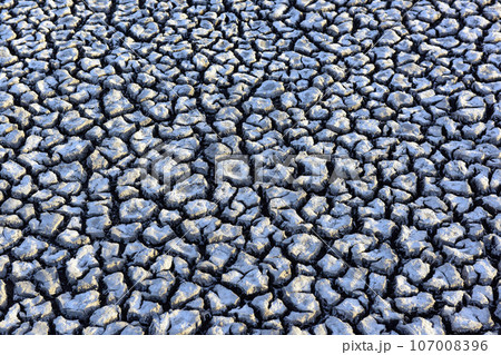Broken dry soil in a Pampas lagoon, La Pampa province, Patagonia, Argentina. Broken dry soil in a Pampas lagoon, La Pampa province, Patagonia, Argentina. 107008396