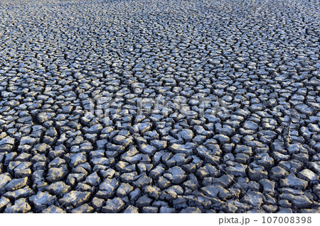 Broken dry soil in a Pampas lagoon, La Pampa province, Patagonia, Argentina. Broken dry soil in a Pampas lagoon, La Pampa province, Patagonia, Argentina. 107008398