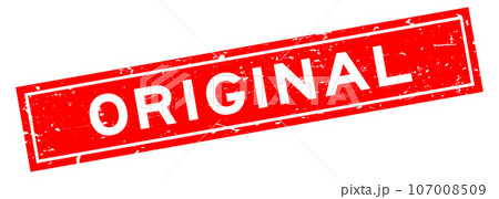 Grunge red original word square rubber seal stamp on white background Grunge red original word square rubber seal stamp on white background 107008509