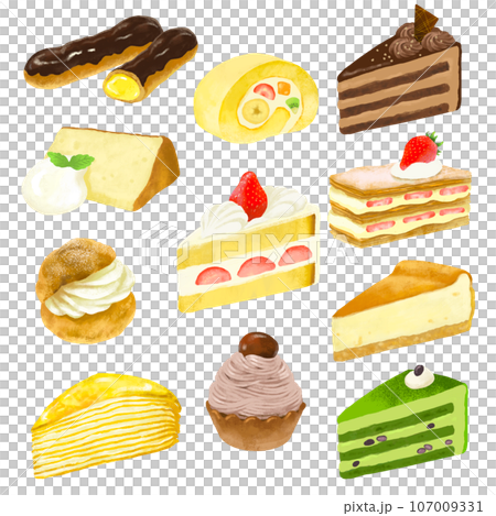 Cake illustration set Cake illustration set 107009331