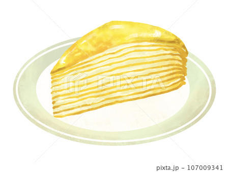 ケーキのイラスト　ミルクレープ 107009341