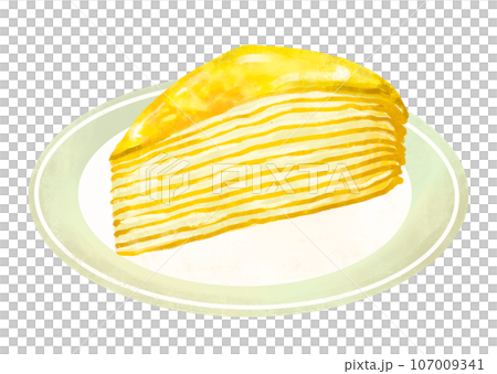 ケーキのイラスト　ミルクレープ 107009341