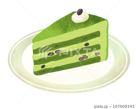 ケーキのイラスト 抹茶ケーキのイラスト素材 [107009343] - PIXTA