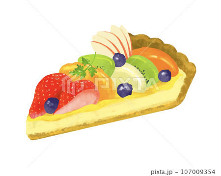 ケーキのイラスト　フルーツタルト 107009354