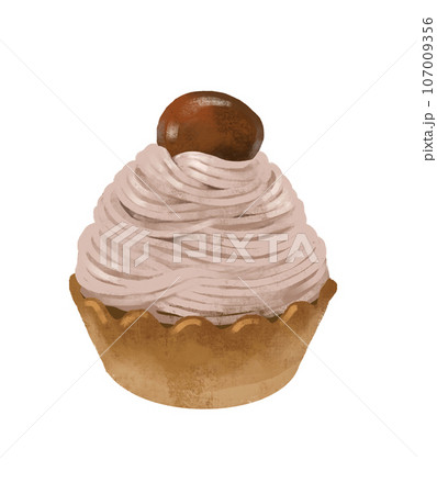 ケーキのイラスト　モンブラン 107009356
