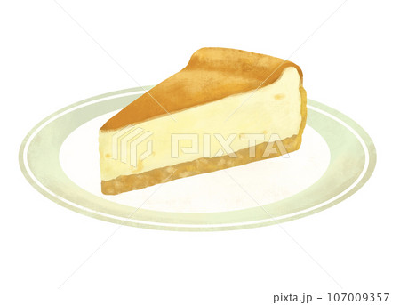 ケーキのイラスト チーズケーキ ベイクドチーズケーキ ケーキのイラスト チーズケーキ ベイクドチーズケーキ 107009357