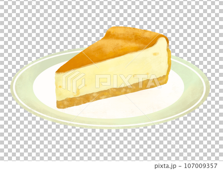ケーキのイラスト チーズケーキ ベイクドチーズケーキ ケーキのイラスト チーズケーキ ベイクドチーズケーキ 107009357
