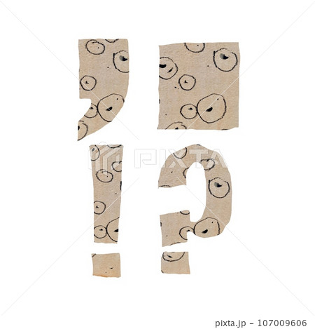 Comma dot exclamation question a watercolor sketch Comma dot exclamation question a watercolor sketch 107009606