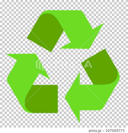 グリーンのリサイクルマークのアイコン グリーンのリサイクルマークのアイコン 107009775