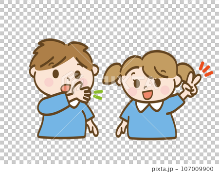 Boy and girl playing rock, paper, scissors_siblings of nursery school children Boy and girl playing rock, paper, scissors_siblings of nursery school children 107009900