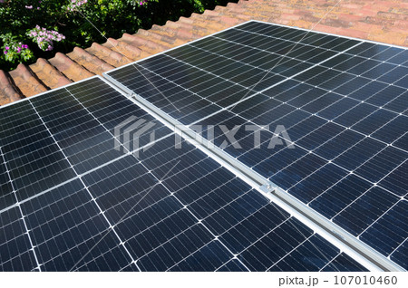 Solar panels on clay hosue roof Solar panels on clay hosue roof 107010460