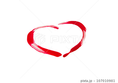 Heart shaped red nail Polish isolated on white background Heart shaped red nail Polish isolated on white background 107010981