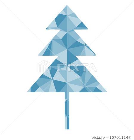 Simple Christmas tree or pine with geometric pattern, winter holidays design element, vector Simple Christmas tree or pine with geometric pattern, winter holidays design element, vector 107011147