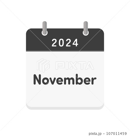 Simple calendar icon with 2024 and November Simple calendar icon with 2024 and November 107011459