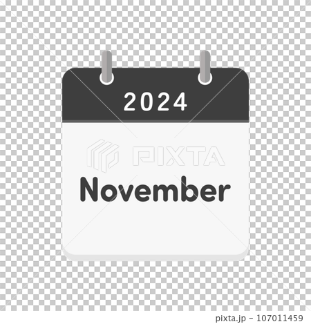 Simple calendar icon with 2024 and November Simple calendar icon with 2024 and November 107011459