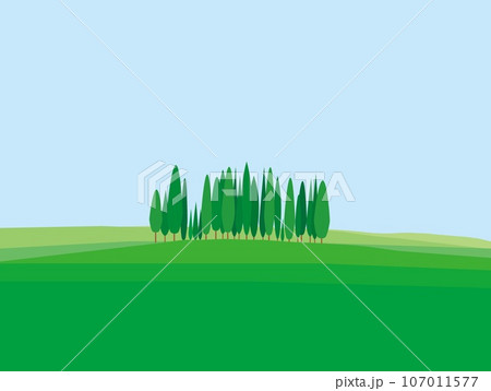 ヴァル・ドルチャ　val　d'orcia　トスカーナ　toscana　イタリア　糸杉　夏 107011577