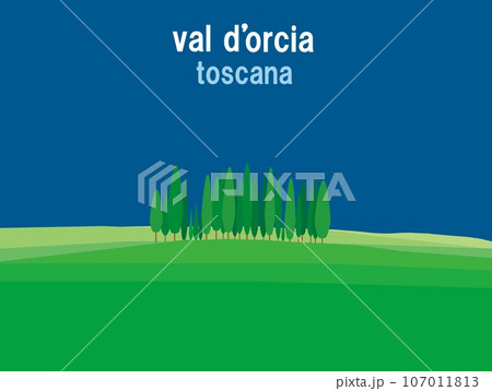 ヴァル・ドルチャ val d'orcia トスカーナ toscana イタリア 糸杉 夏 ヴァル・ドルチャ val d'orcia トスカーナ toscana イタリア 糸杉 夏 107011813