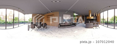 360 panorama of the living interior. 107012040