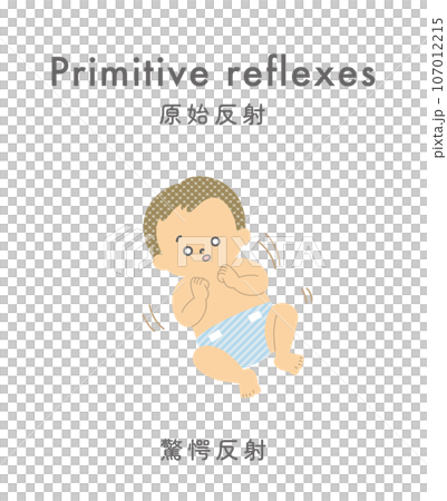 イラスト素材: 原始反射 驚愕反射 107012215