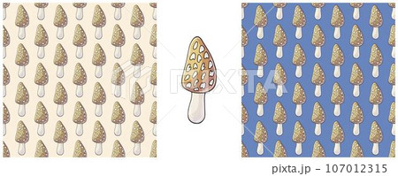 Illustration in hand draw style. Set Seamless pattern and print. Can be used for fabric, packaging, wrapping paper and etc Illustration in hand draw style. Set Seamless pattern and print. Can be used for fabric, packaging, wrapping paper and etc 107012315