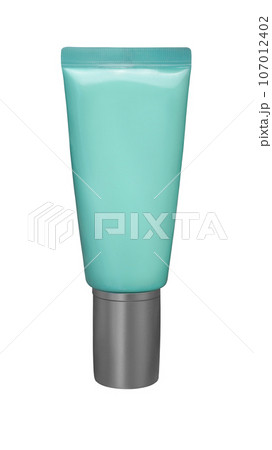 blue plastic tube for cream on white background. picture for designers blue plastic tube for cream on white background. picture for designers 107012402