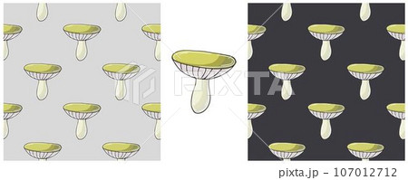 Illustration in hand draw style. Set Seamless pattern and print. Can be used for fabric, packaging, wrapping paper and etc 107012712