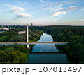Bridge to Vingis park over the River Neris, Vilnius, Lithuania. 107013497