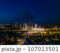 Panorama of the business center of Vilnius city at night 107013501
